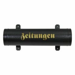 Zeitungsrolle Briefkasten Postkasten Katalogeinwurf Antik Nostalgie Graphit