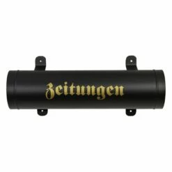 Zeitungsrolle Briefkasten Postkasten Katalogeinwurf Antik Nostalgie Schwarz