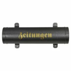 Zeitungsrolle Briefkasten Postkasten Katalogeinwurf Antik Nostalgie Silber