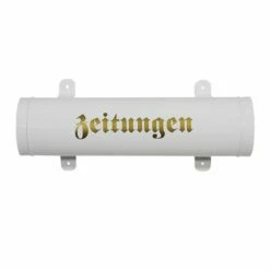 Zeitungsrolle Briefkasten Postkasten Katalogeinwurf Antik Nostalgie Weiß