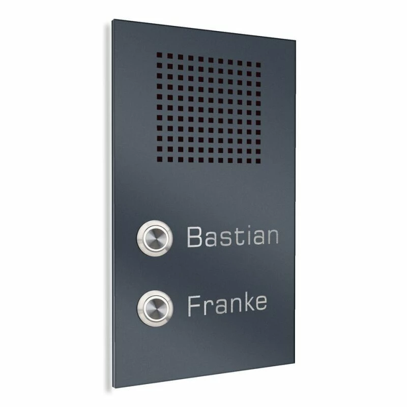 Zweifamilien Edelstahl Türklingel 150x250mm Mit Sprechsieb 2 Zweifamilien Edelstahl Türklingel 150x250mm Mit Sprechsieb – Bild 2