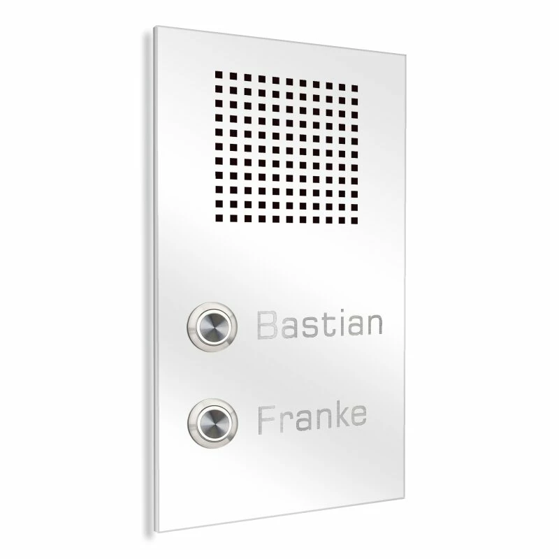 Zweifamilien Edelstahl Türklingel 150x250mm Mit Sprechsieb 4 Zweifamilien Edelstahl Türklingel 150x250mm Mit Sprechsieb – Bild 4