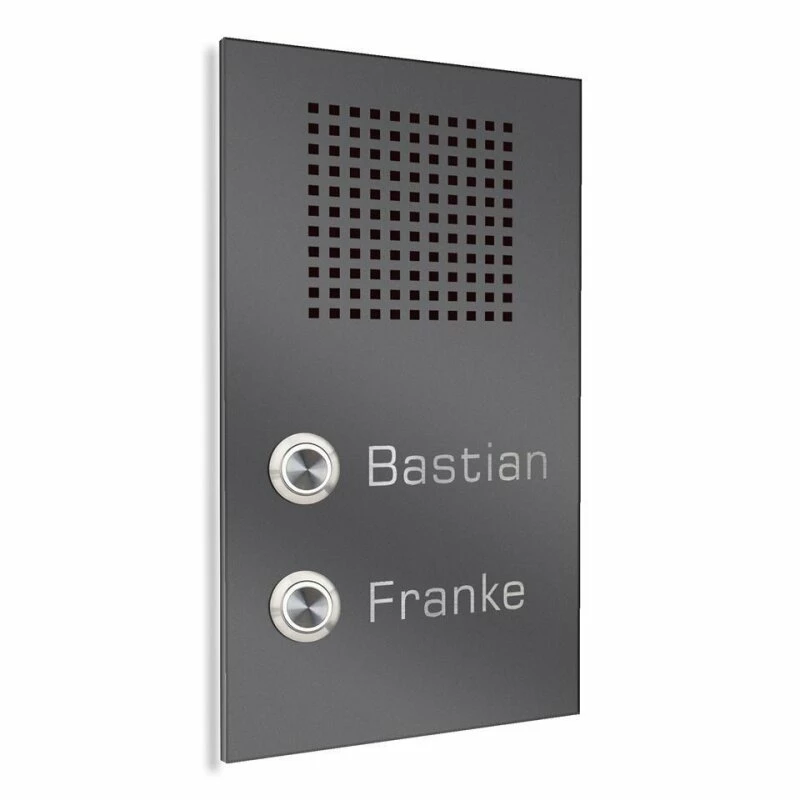 Zweifamilien Edelstahl Türklingel 150x250mm Mit Sprechsieb 5 Zweifamilien Edelstahl Türklingel 150x250mm Mit Sprechsieb – Bild 5