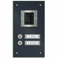 Zweifamilien Türklingel 145x260mm Mit Codeschloß Beschriftungsfeld -Türschilder aus Edelstahl Geschäft zweifamilien tuerklingel 145x260mm mit codeschloss beschriftungsfeld11