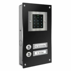 Zweifamilien Türklingel 145x260mm Mit Codeschloß Beschriftungsfeld -Türschilder aus Edelstahl Geschäft zweifamilien tuerklingel 145x260mm mit codeschloss beschriftungsfeld3