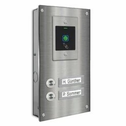 Zweifamilien Türklingel 145x260mm Mit FINGERPRINT Beschriftungsfeld 11 Zweifamilien Türklingel 145x260mm Mit FINGERPRINT Beschriftungsfeld -Türschilder aus Edelstahl Geschäft zweifamilien tuerklingel 145x260mm mit fingerprint beschriftungsfeld2