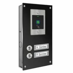 Zweifamilien Türklingel 145x260mm Mit FINGERPRINT Beschriftungsfeld 12 Zweifamilien Türklingel 145x260mm Mit FINGERPRINT Beschriftungsfeld -Türschilder aus Edelstahl Geschäft zweifamilien tuerklingel 145x260mm mit fingerprint beschriftungsfeld3