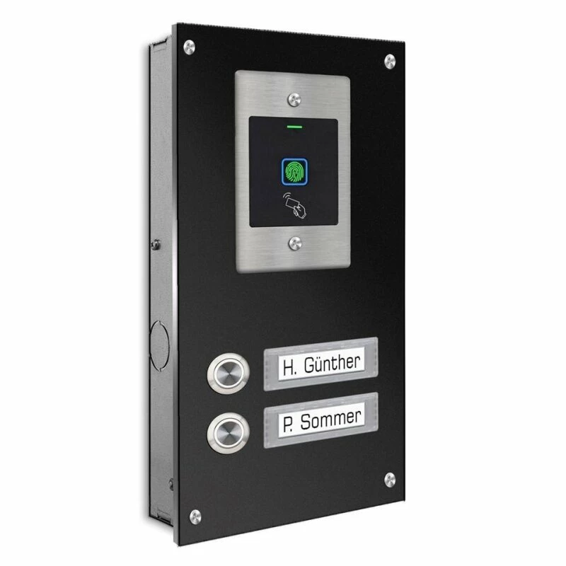 Zweifamilien Türklingel 145x260mm Mit FINGERPRINT Beschriftungsfeld 3 Zweifamilien Türklingel 145x260mm Mit FINGERPRINT Beschriftungsfeld – Bild 3