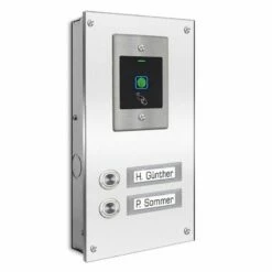 Zweifamilien Türklingel 145x260mm Mit FINGERPRINT Beschriftungsfeld 13 Zweifamilien Türklingel 145x260mm Mit FINGERPRINT Beschriftungsfeld -Türschilder aus Edelstahl Geschäft zweifamilien tuerklingel 145x260mm mit fingerprint beschriftungsfeld4