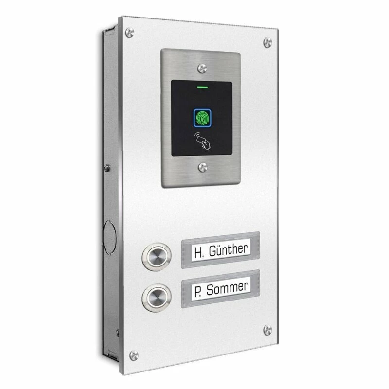 Zweifamilien Türklingel 145x260mm Mit FINGERPRINT Beschriftungsfeld 4 Zweifamilien Türklingel 145x260mm Mit FINGERPRINT Beschriftungsfeld – Bild 4