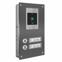 Zweifamilien Türklingel 145x260mm Mit FINGERPRINT Beschriftungsfeld 14 Zweifamilien Türklingel 145x260mm Mit FINGERPRINT Beschriftungsfeld -Türschilder aus Edelstahl Geschäft zweifamilien tuerklingel 145x260mm mit fingerprint beschriftungsfeld5
