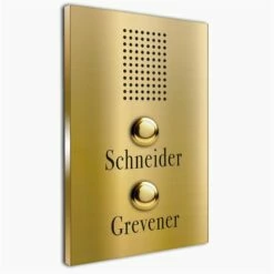 Zweifamilien Türklingel Messing 110x160mm 4mm Mit Sprechsieb